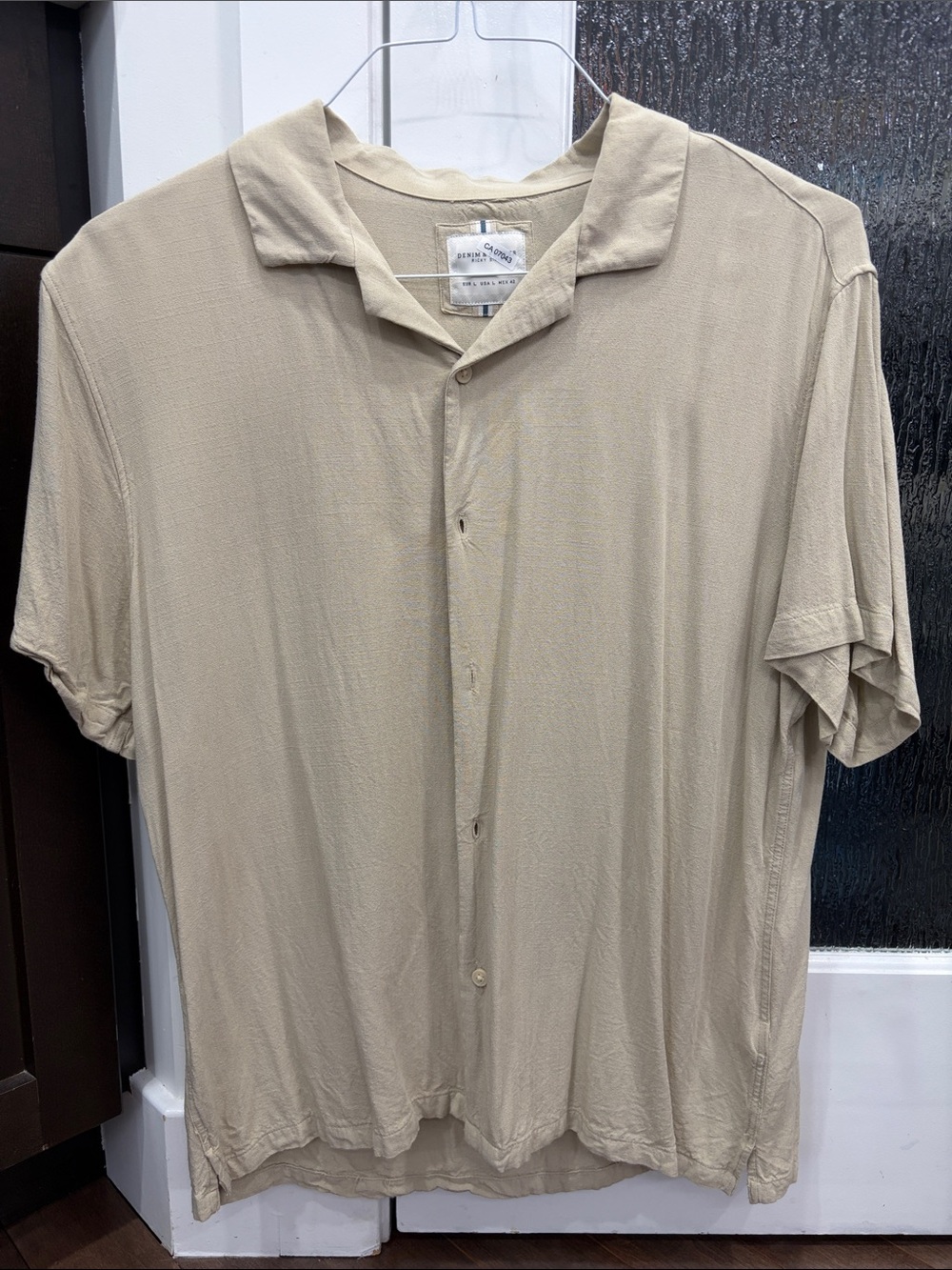 Denim & Flower Beige Short-Sleeve Button-Down Camp Shirt